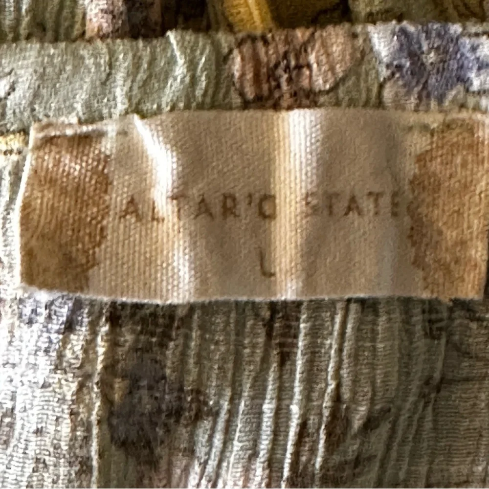 ALTAR’D STATE- Women’s Floral Print Green  w/Tie Shoulders Mini Dress (L) - Picture 8 of 10